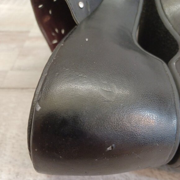 ✅Tommy Hilfiger Black Studded Leather Mules Womens Size 8.5M slip On Clogs Heels - Picture 12 of 15